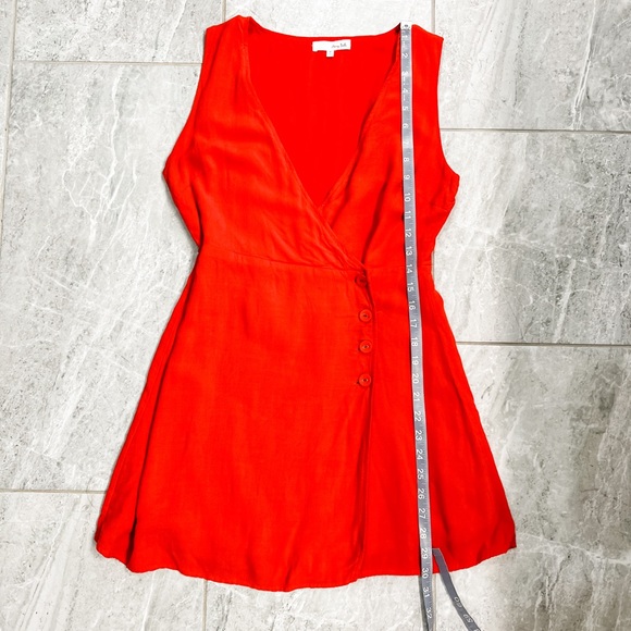 Honey Belle Red Short Sleeve Wrap Mini Dress Size Medium - Picture 6 of 9